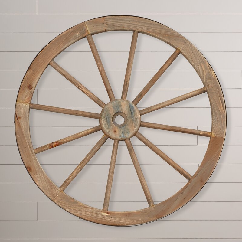 August Grove Metal Wagon Wheel Wall Decor Reviews Wayfair